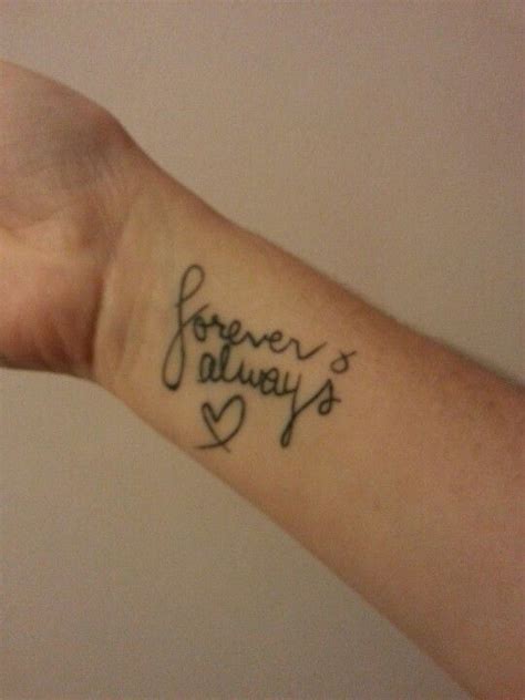 Forever and always tattoo - but with my grandma's handwriting. Couple ...