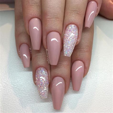 Pink with Glitter Accent Nail | Glitter accent nails, Pink nails, Cute ...