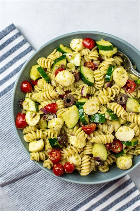 Pesto Pasta Salad Recipe | Kitchen Swagger