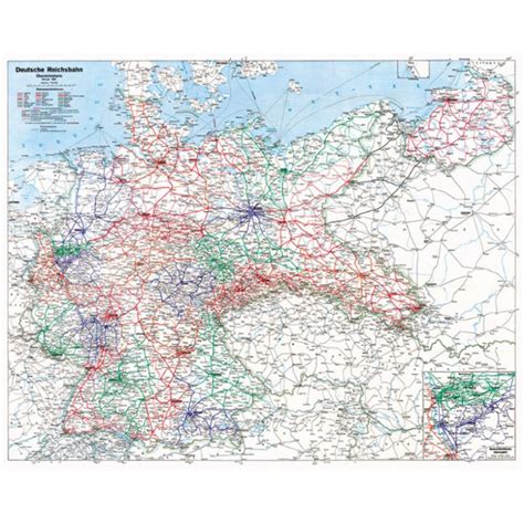 Deutsche Reichsbahn - Übersichtskarte Februar 1938 (gefaltete Karte ...