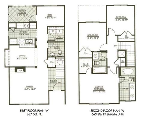 2 Story Townhouse Floor Plans With Garage - Tutorial Pics