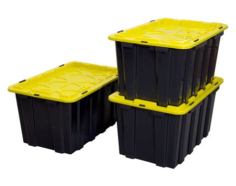 Mount-It! 15.8 Gallon Heavy-Duty Storage Bins, Black, 3 Count - Walmart.com