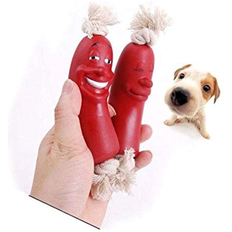 Stock Show 23.6" Silicone Rope Sausage Link Dog Tug Toy for Small ...