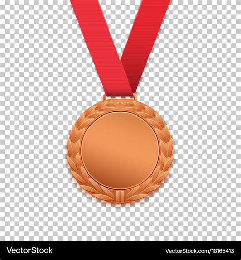 Bronze medal isolated on transparent background Vector Image