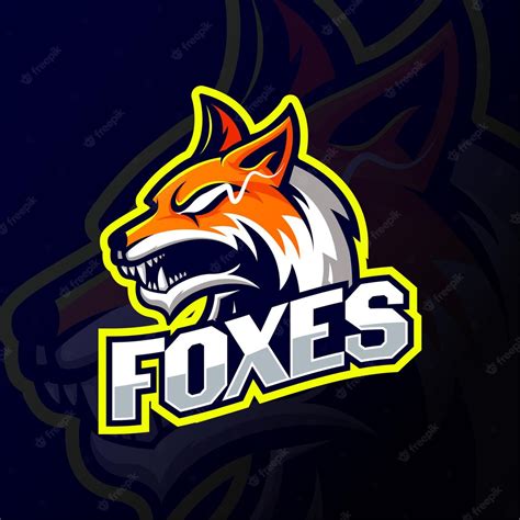 Premium Vector | Yellow and white angry fox head mascot esport logo ...