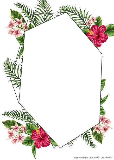 (FREE PRINTABLE) – Tropical Hexagon Wedding Invitation Templates | DREVIO