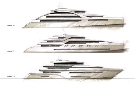 Superyacht Sketches | Tony Castro Yacht Design | Yacht design, Boat ...