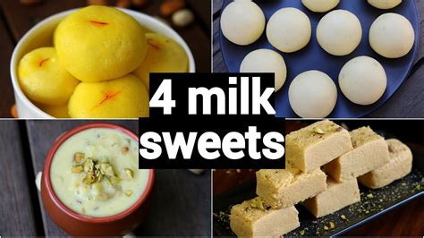 4 simple milk sweet recipes | simple milk dessert recipes | instant ...