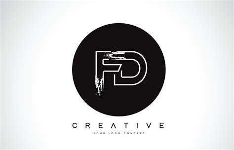 FD Modern Leter Logo Design with Black and White Monogram. Creative ...