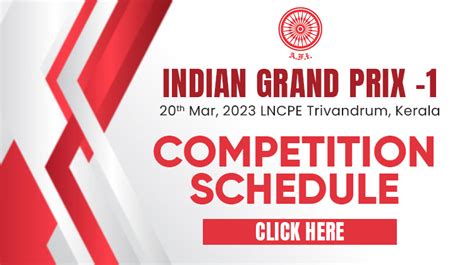 Indian Grand Prix 1 – 2023 – Competition Schedule - VCP Athletics