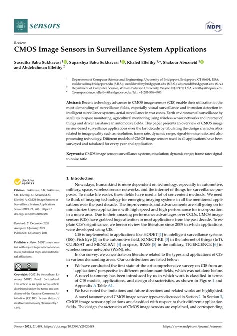 (PDF) CMOS Image Sensors in Surveillance System Applications