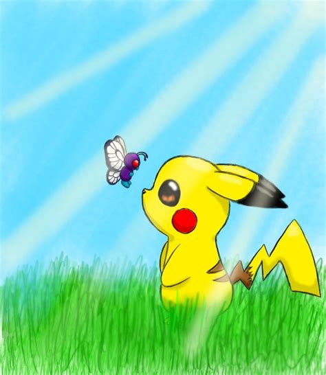 pikachu and butterfree by Demonshark151 on DeviantArt