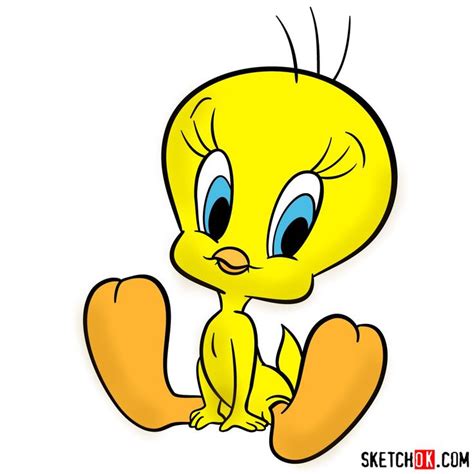 How to draw Tweety Bird - Step by step drawing tutorials | Tweety bird ...