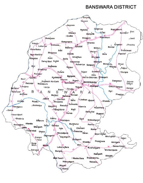 Banswara District Map - View Banswara District Road Map of Banswara ...