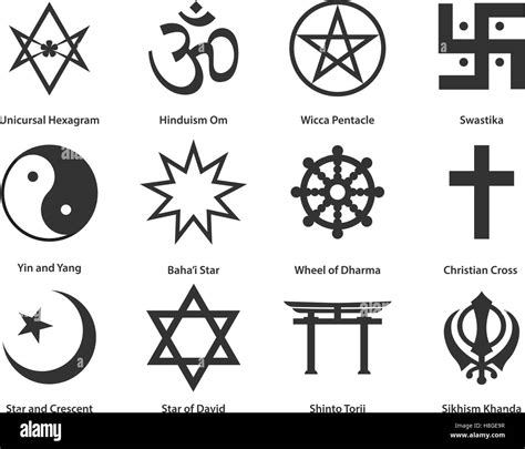 Icon Set de symboles religieux. Vector illustration Image Vectorielle ...