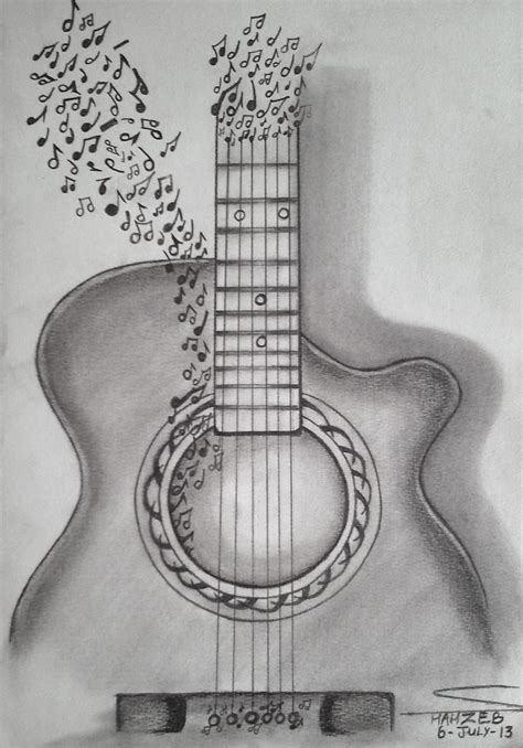 Explore collection of Guitar Drawing | Music drawings, Guitar drawing ...