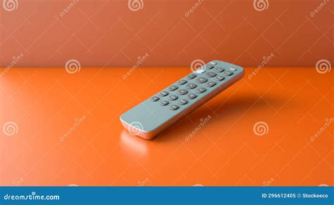 Minimalist Rectangular Remote Control on Orange Surface Stock ...