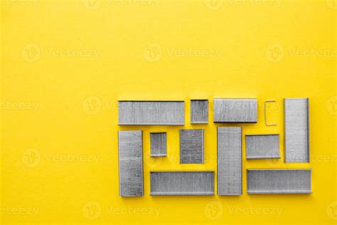 Metal staples for stapler on yellow background 4718225 Stock Photo at ...