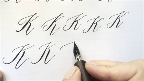 Modern calligraphy letter "K" - YouTube