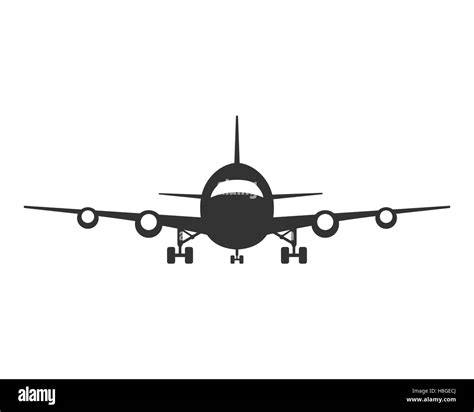 Icon of Plane. Airplane symbol front view. Aircraft vector silhouette ...