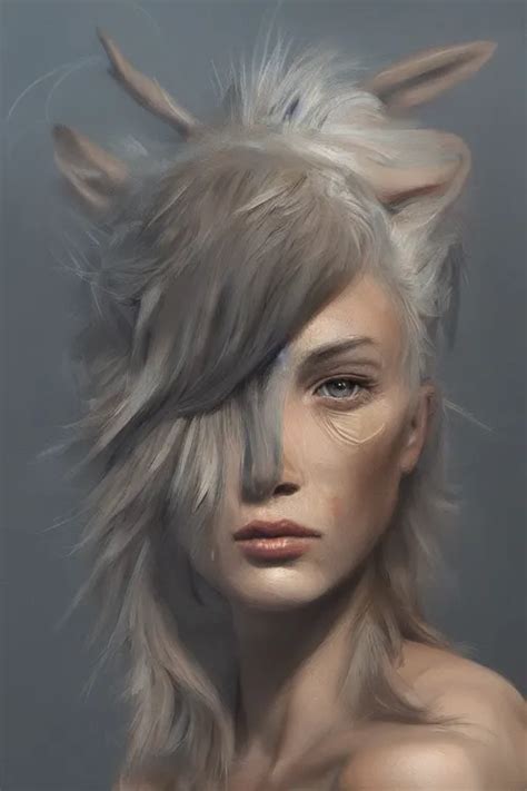 Beautiful non-human creature Portrait painting in the | Stable ...