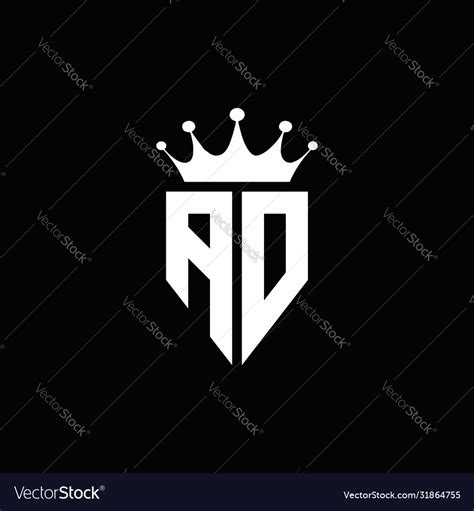 Ad logo monogram emblem style with crown shape Vector Image