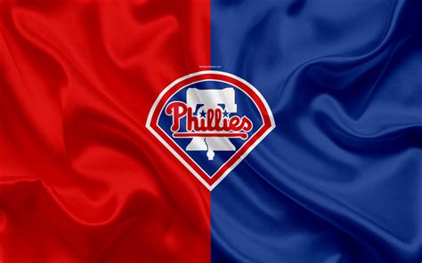 Download wallpapers Philadelphia Phillies, 4k, logo, silk texture ...