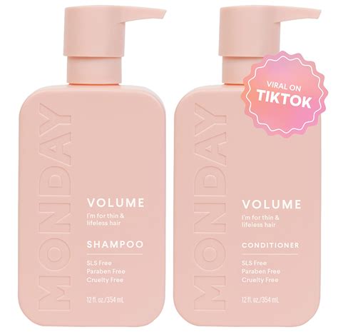 Buy MONDAY HAIRCARE Volume Shampoo + Conditioner Set (2 Pack) 12oz Each ...