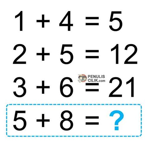 Teka teki Matematika bergambar sulit dan jawabannya - Penulis Cilik