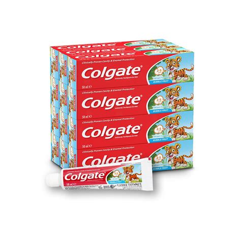 Colgate Kids 2-5 Years Anticavity Bubble Fruit Toothpaste - 12 X 50ml ...