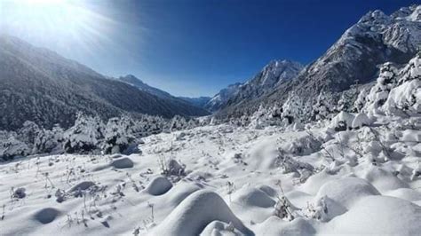 North Sikkim Looks Like A Winter Wonderland After Season's First Snowfall