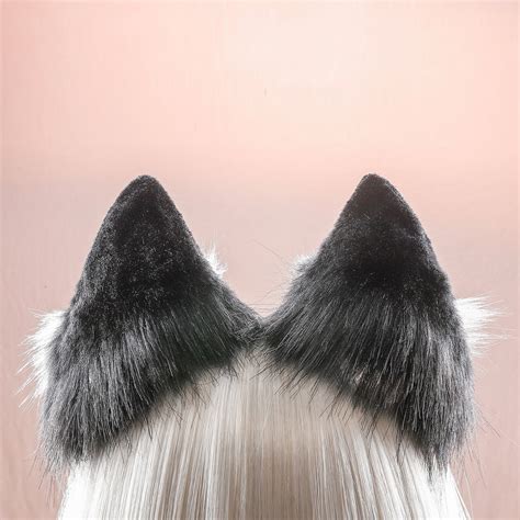 4.7 Luxury black dog ears headbandHuskie dog ears | Etsy