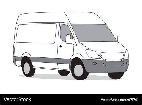 Delivery van white Royalty Free Vector Image - VectorStock