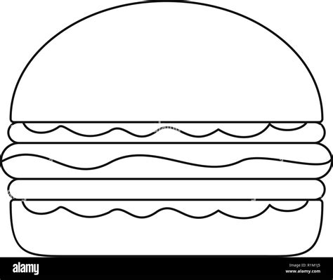 Burger icon. Outline illustration of burger vector icon for web Stock ...