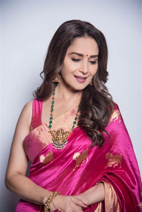 Madhuri Dixit in Sailesh Singhania's Pink Kanchipuram Silk Saree | Silk ...