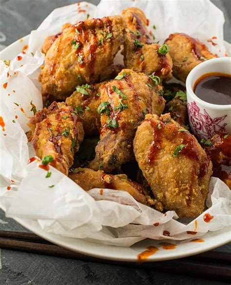 korean fried chicken wings with gochujang drizzle - glebe kitchen