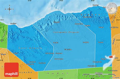 Political Shades Map of Sanaag