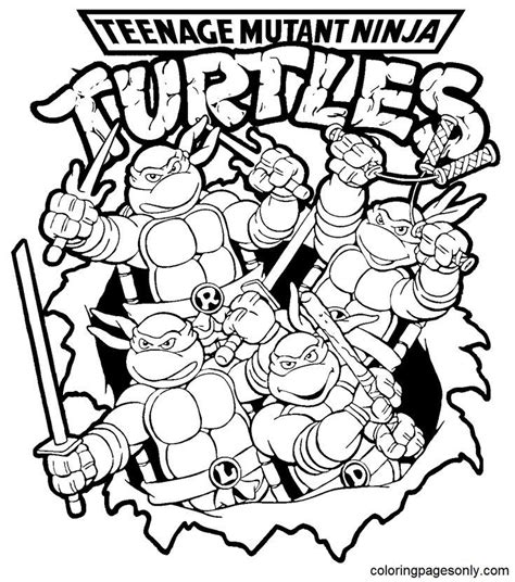 Ninja Turtles Coloring Pages | Ninja turtle coloring pages, Turtle ...