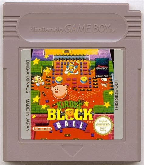 Kirby's Block Ball (1995) Game Boy box cover art - MobyGames