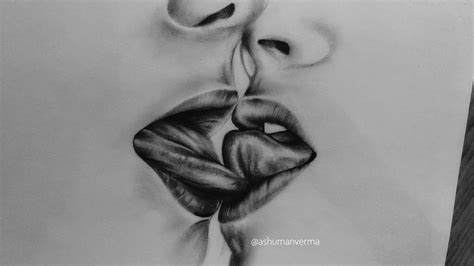 How to draw lip to lip kissing couple easy drawing step by step - YouTube