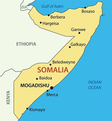 Somalia Map with Cities and Regions | Mappr