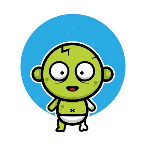 Premium Vector | Cute baby zombie cartoon illustration halloween ...