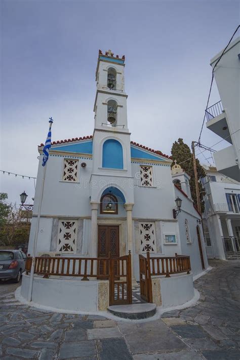 Narrow Cobbled Streets in Tinos Island with Traditional Architectural ...