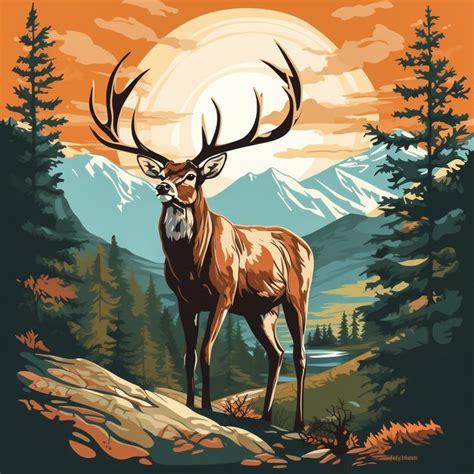 Premium AI Image | Deer Watercolor art beautifully captures the grace ...