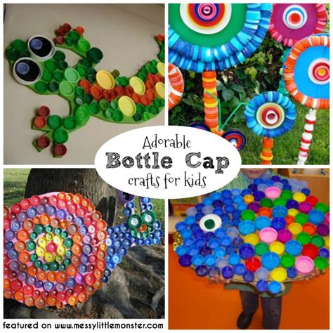 Bottle Cap Crafts for Kids - Messy Little Monster