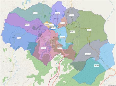 Map of Da Lat city - Lam Dong - Thong Thai Real