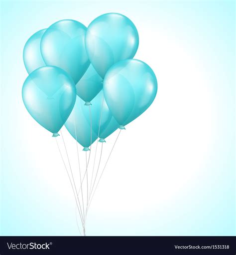 Background with bright light blue balloons Vector Image