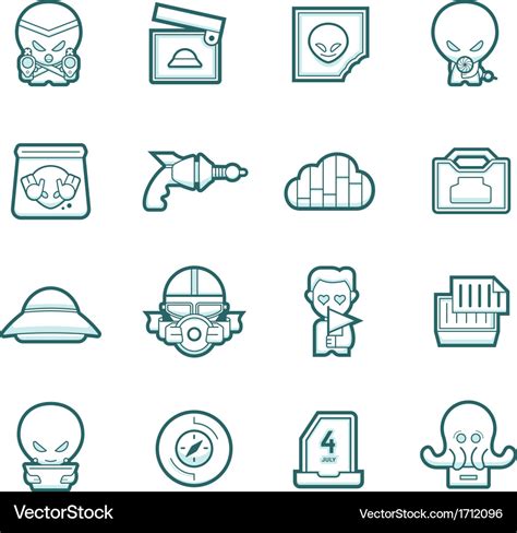 Science fiction icons Royalty Free Vector Image