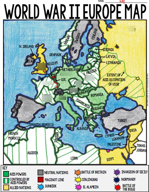 World War II European Countries Map Diagram | Quizlet