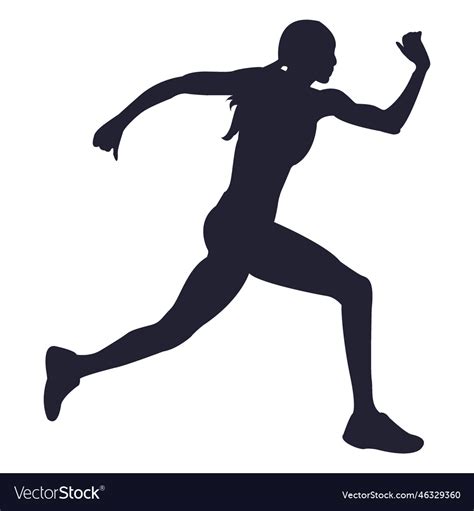 Athlete female silhouette Royalty Free Vector Image